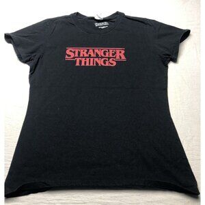 Port & Company Netflix “Stranger Things” Logo Women's T Shirt Black Size Small